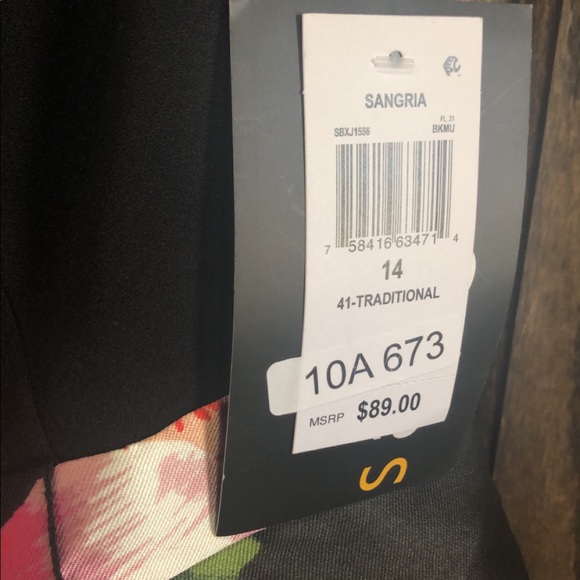 Women’s Formal Short Dress Sizes 14 16 Floral Fit & Flare Tie Waist Sangria Gown - Picture 8 of 8